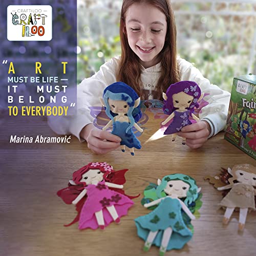 Fairy Elves Sewing Kit for Kids Ages 7-12 - Rainbow Garden Felt Craft - color: Garden Rainbow Fairies Kit