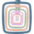 5 Pieces 5 Sizes Square Embroidery Hoops, Cross Stitch Hoop and ABS Plastic Embroidery Hoops for Embroidery,Cross Stitch and DIY Craft Sewing,Including 16pcs Gold Eye Sewing Needles - style: 5 sizes square