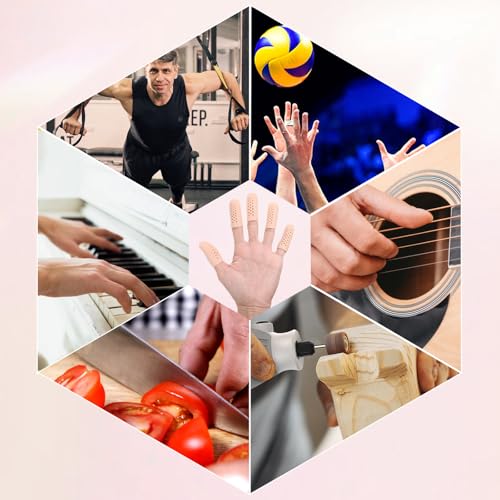 16 Pcs Gel Finger Cots with Air Holes Silicone Finger Protectors Breathable Covers Protection Anti Nail Biting Gloves for Fingers Tips Toe Sleeves Protection for Wound Fingers Cracking (Nude) - color: Skin-Coloured