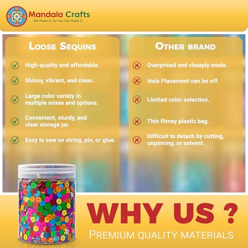 Mandala Crafts 6mm Cup Round Bronze Sequins for Sewing Embroidery - color: Bronze, size: 6mm Cup Sequins