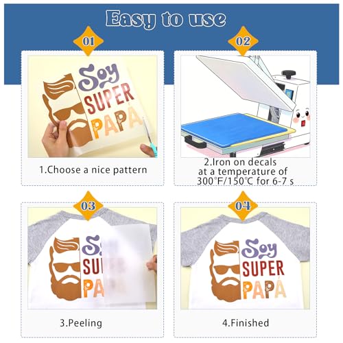 Bomi Father's Day Iron on Transfers Heat Transfer Vinyl 27pcs - color: Autumn-10