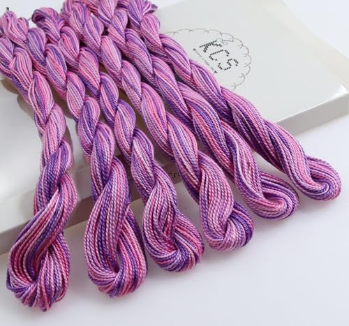 KCS 162 Yards(150 Meters) Mercerized Pearl Cotton Crochet Needlepoint Thread,Size 5,6 skeins,4260 - color: 4260