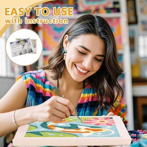 DOODLREAM Fish DIY Punch Needle Embroidery Kit for Beginner - color: Fish