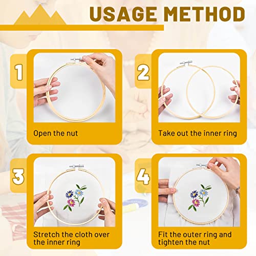 GIEMSON Embroidery Hoop 3 Inch 12 Pieces Small Embroidery Hoops Bamboo Circle Cross Stitch Hoop for Embroidery Art Craft Sewing - size: 3 inch