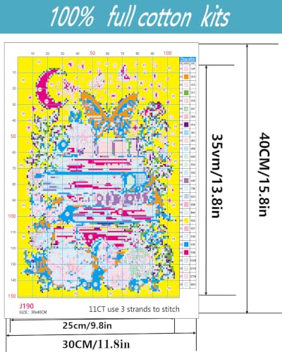 Book Flowers Stamping Cross Stitch Kit for Adults Dimensions Stitching Kit - color: J190-01