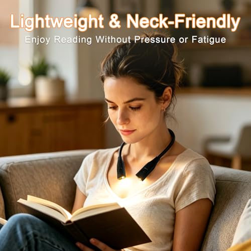 Neck Reading Light, Lightweight Rechargeable Book Light - style: Gently