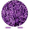3000PC Purple Glass Bugle Beads 6MM Purple Tube Beads - color: purple