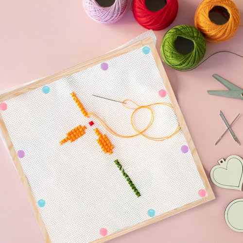 12 Sets Embroidery Stretcher Bars for Needlework with 100 Tacks, 6 Sizes Wooden Canvas Stretcher Bars Needlepoint Frame Kit or Needlepoint Cross Stitch Quilting & Craft Art Supplies