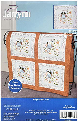 Janlynn Stamped Cross Stitch Quilt, Block Owl