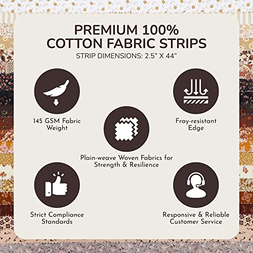 Tinyspool & Co.'s Twirlie Roll 40 Precut Quilting Fabric Strips for Quilting Supplies, Crafting, and Sewing, Soft Cotton Strip for Blanket, Rug, Upholstery, Home Decor, and Purse Making, Fall Harvest - color: Fall Harvest