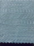 Sedona Designz 41" Wide Poly Cotton Broadcloth All Over Embroidery Eyelet Fabric by The Yard – 65% Polyester, 35% Cotton, Soft Touch - color: Baby Blue, size: 10 Yards
