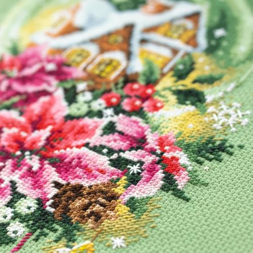 Wizardi Counted Cross-Stitch Kit Snow Globe 540-672 Magic Needle. Counted Cross Stitch for Beginners and Advanced, Advanced Needle Punch Kits for Adults Painted - color: Snow Globe
