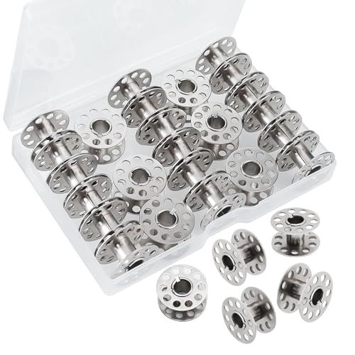 Metal Class 15 Sewing Machine Bobbins, 28 PCS, Universal Replacement Parts