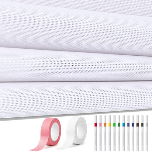Zplontya 18PCS Needlepoint Blank Canvas Kits 18 Mesh Needlepoint Canvas