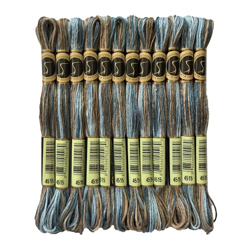 Magical Color Variegated Cross Stitch Thread Color Variations Embroidery Floss Pack, 8.7-Yard, Paris, Pack of 12 Skeins