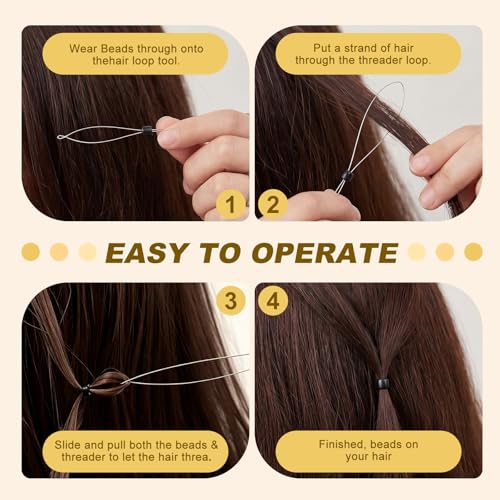 16pcs Hair Extension Loop Needle Threader - 8 Color Plastic Threader Tool for Embroidery, Craft, Quilting, Knitting, Feather Extensions, DIY Craft, Micro Rings, Tufting Gun, Braiding Tools