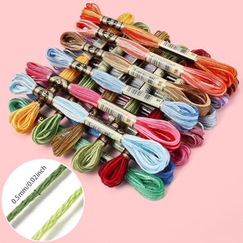 18 Skeins 157.5 Yards Variegated Embroidery Floss for Jewelry DIY - color: Rainbow Color