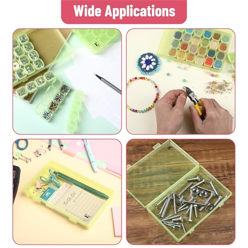 Mr. Pen- Bead Storage Containers, 28 Grids, 2 Pack, Transparent Green - color: Transparent Green, size: 2 Pack-56 Pcs(6.8"x4.4"x1")