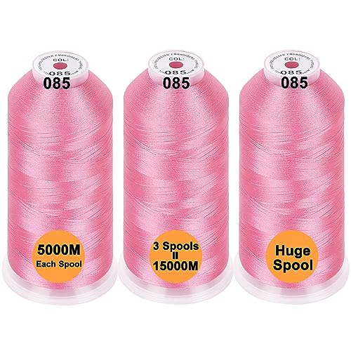 New brothread Huge Spools Embroidery Machine Thread -3xPink - color: 3xPINK
