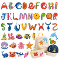 Cinrobiye 41 Pcs Ocean Animals Patches Self Adhesive Under The Sea A to Z Alphabet Applique Sea Animals Themed Chenille Letter Patches Stick on for Clothing Hats Bags Fabric DIY Crafts - style: Marine Animals
