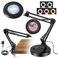 Akynite 12X Magnifying Glass with Light and Stand,5 Color 9 Levels Dimmable