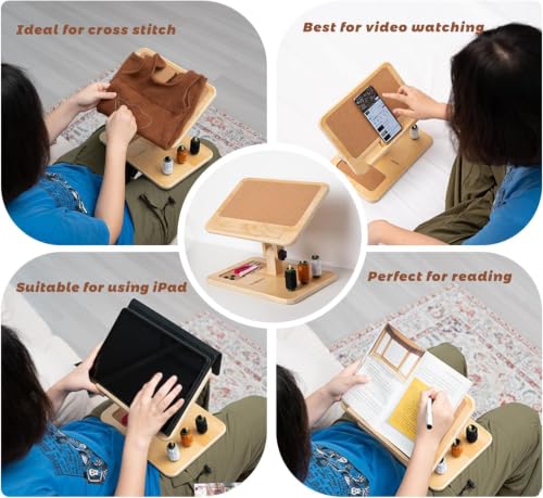Adjustable Lap Desk For Sewing & Crafting, Folding Table With Storage