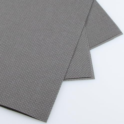 KCS 3 pc of 12" x 18"(30cmx45cm) Counted Cotton Aida Cloth Cross Stitch Fabric (Dark Grey,16CT) - color: Dark Grey, size: 16CT