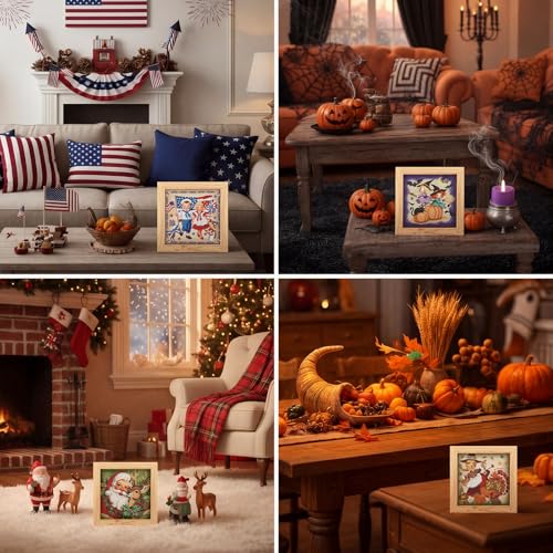 Trandraft 13 Pcs Vintage Holiday Small Diamond Art Kits for Adults Craft - style: Vintage Style