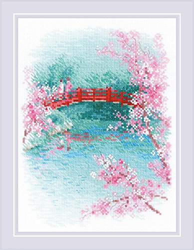 RIOLIS 1745 Sakura. Bridge Counted Cross Stitch Kit 7.09 x 9.45 in - style: Sakura. Bridge 1745