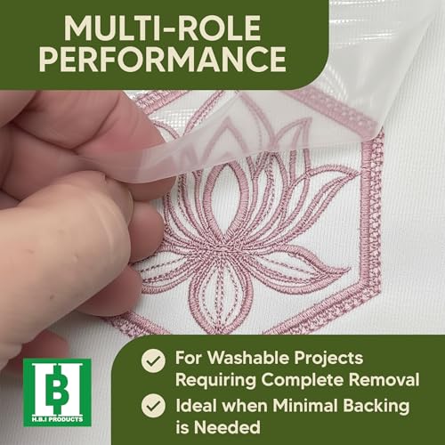 HBI Wash Away Embroidery Topping, Water Soluble Clear Film, 10 in x 25 yd - size: 10" x 25yd