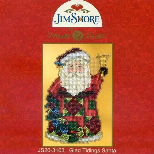 Glad Tidings Santa Beaded Counted Cross Stitch Kit 2013 Mill Hill Jim Shore JS203103