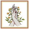 uatouanfy Cross Stitch kit for Beginner 11ct 12.5 * 12.5inch - color: Cross one's fingers
