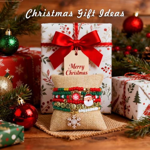 Redtwo Christmas Bracelet Making Kit, 4mm Glass Beads for Jewelry Making - size: 4mm-2100