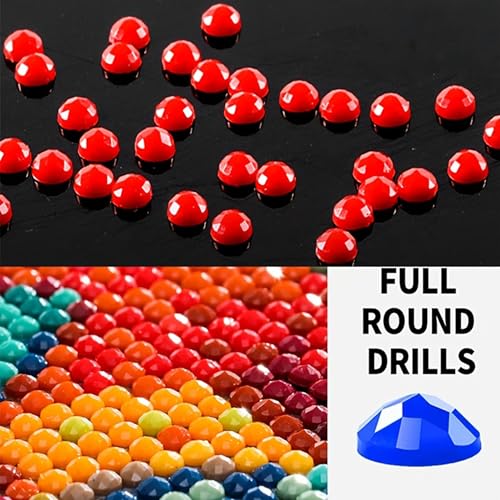 KUFWKEY Diamond Painting Kits for Adults,Tree of Life Diamond Painting kit,American Flag Round Diamond Dots for Beginner,Gem Painting,DIY Art and Crafts,Home Wall Decor 14x14 Inch - color: AM430