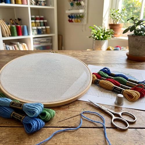 Chicplaid 8 Pcs 18 Mesh Needlepoint Canvas 14" x 20'' White Blank - size: 14" X 20", style: 18 Mesh