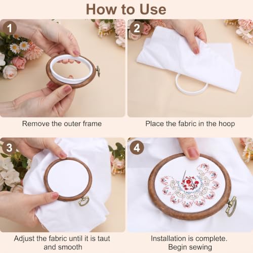 TSV 3in Small Round Embroidery Hoop 10 Pack-Mini Ring for Ornaments & Gifts