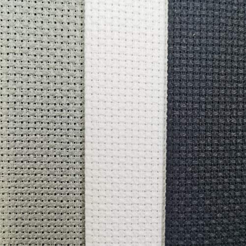 12" x 18" by 3 Pack 14CT Counted Cotton Aida Cloth Cross Stitch Fabric (White+Medium Grey+Black) - color: White+medium Grey+black