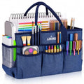 JJRING Large Art Supply Storage Tote Bag With Mesh Pockets, Blue - color: Blue