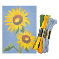 Howie's Needlepoint Flower Needlepoint Kits, 18CT Printed Embroidery Pattern Starter Kits, Stamped Patterns Canvas Kits(Sunflowers,5x7inch) - color: Sunflowers