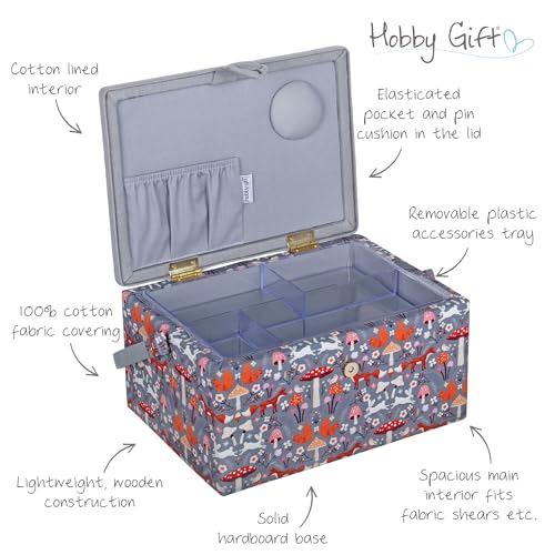 Hobby Gift Medium Sewing Box Organiser - color: Toadstool