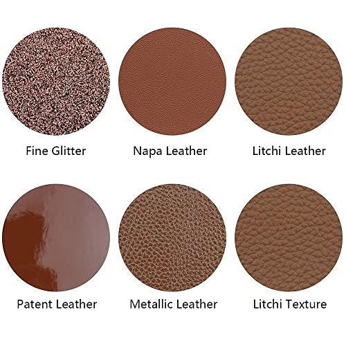 Litchi 6 Pack 8x12 Inch Faux Leather Sheets for Bow Earring, Easy to Cut Vinyl Fabric for Cricut, Durable Fade Resistant Leatherette Without Smell, Coffee - color: Coffee