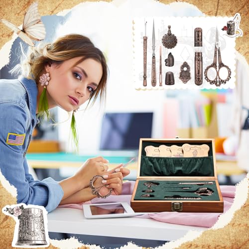 Lothee Embroidery Scissors Kits Victorian Sewing Kit, Gold, No Diamond - color: Gold, style: No Diamond