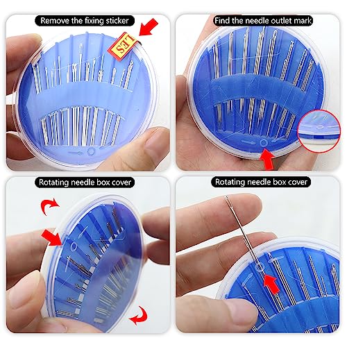 25 Pack Large Eye Assorted Hand Sewing Needles for Mending