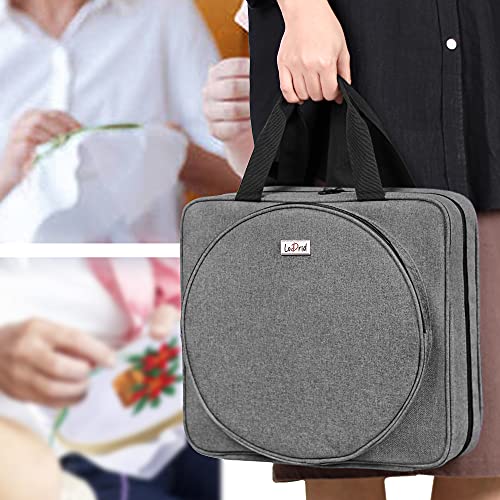 LoDrid Embroidery Project Bag, Square Supplies Storage Tote, Gray, Bag Only - color: Gray