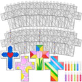 Blueweenly 72 Pcs Christian Cross Suncatchers Craft Kit Bulk, Classic - style: Classic