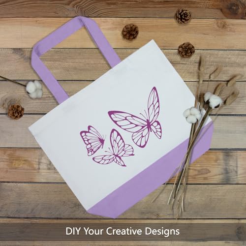 TOPDesign 1-Pack Super Strong Large 12oz Cotton Canvas Tote Bag, Reusable Grocery Shopping Cloth Bag, Fashionable Two-Tone Tote for Crafts, DIY Your Creative Designs - color: Lavender/White