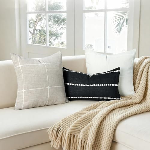 Tan Linen Plaid Throw Pillow Covers 18x18 Set of 1 - color: Coffee Plaid, size: 18" x 18" (Pack of 1)