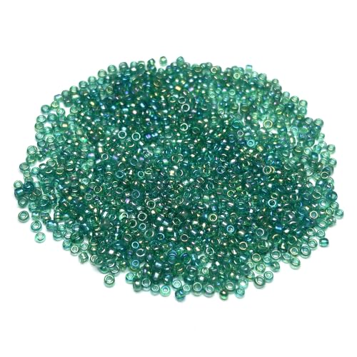 GLRXMX 2100Pcs Glass Beads 2mm Round Seed Beads for Jewelry Making - color: AquaGreen