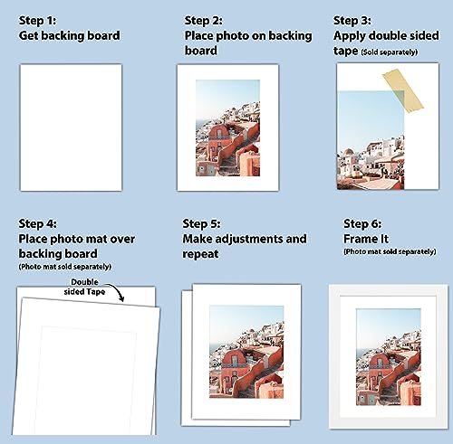 Golden State Art 12x12 White Backing Board, 10 Pack Backer Board for Print - size: 12x12