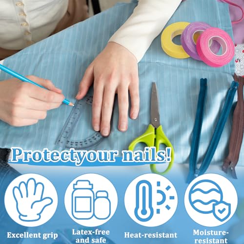 3 Rolls Thimble Tape for Hand Sewing, Self-Adhesive Cotton Bandage Wrap Finger Protector, Breathable Knitting Thimble Craft Tape for Quilting, Embroidery DIY Crafts (Yellow, Purple, Purple Red)